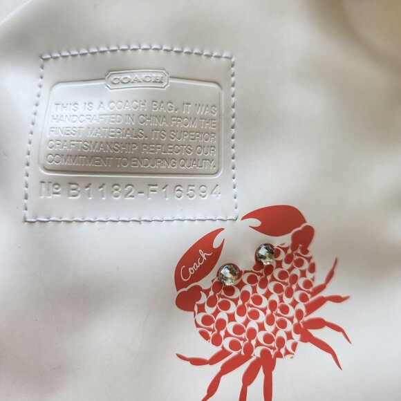 Coach Clear Beach Shoulder Tote Bag Crab Seahorse Summer Vacation Travel Cute - Picture 5 of 15